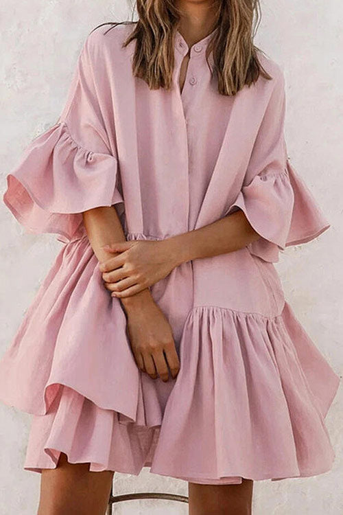 Plus Size Short Pink A-Line Dress