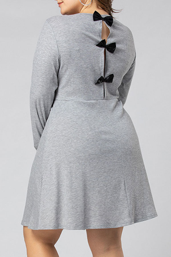 Back Ribbed Dress Plus Size Knot Back Ribbed Dress – Mislish