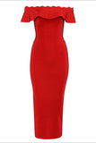 Red Off-the-shoulder Bandage Prom Dress