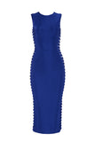 Royal Blue Sleeveless Cut Out Bandage Dress