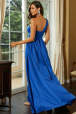 Royal Blue One Shoulder Formal Evening Dress