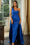 Royal Blue One Shoulder Formal Evening Dress