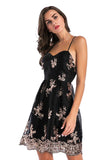 Sequined Lace-up Sweetheart Little Black Dress - Mislish