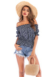Sexy Off-the-shoulder Puff Sleeve Floral Blouse - Mislish