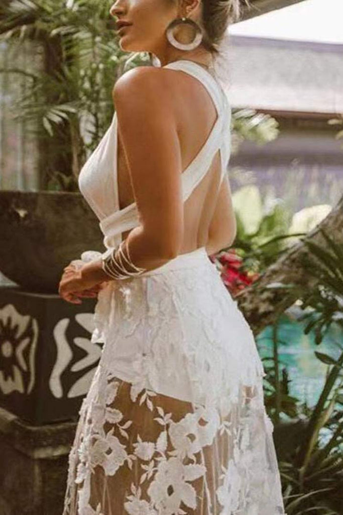 Sexy Backless See Through Evening Gown