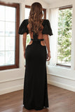 Sexy Black Cut Out Evening Prom Dresses