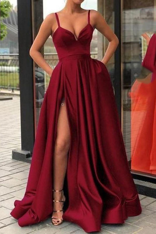 Sexy High Split Formal Gown Evening Dress 