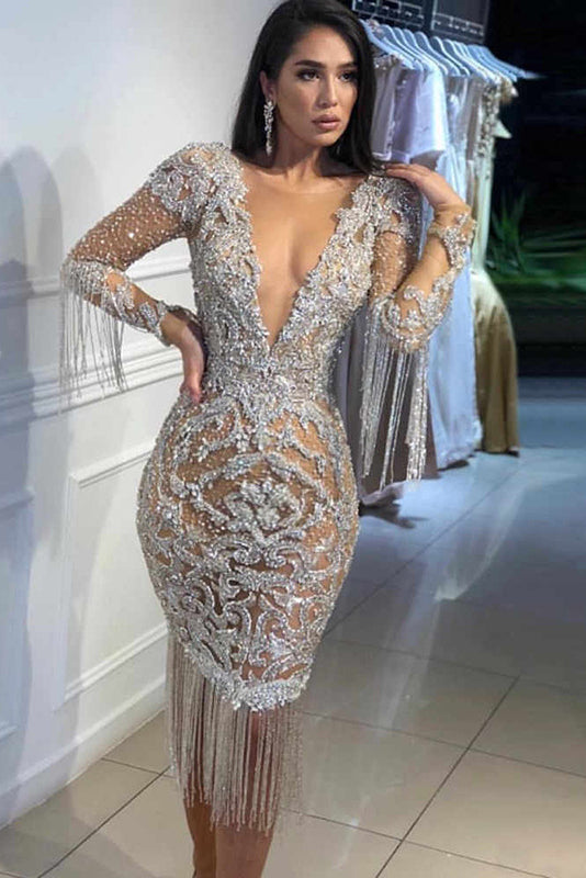 Sexy Long Sleeve Party Cocktail Dress