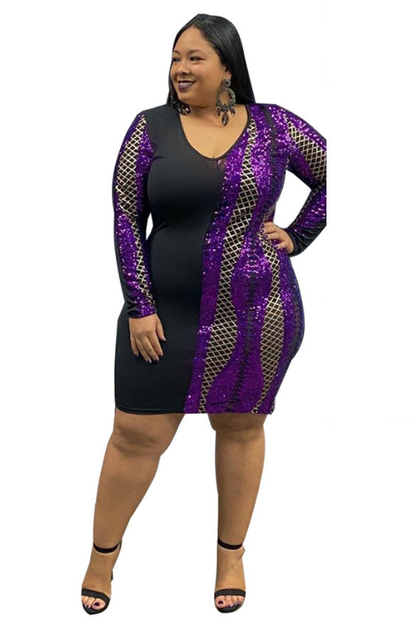 Sexy Low Cut Plus Size Long Sleeve Party Dress Mislish Sexy Low Cut Plus Size Long Sleeve Party Dress Mislish
