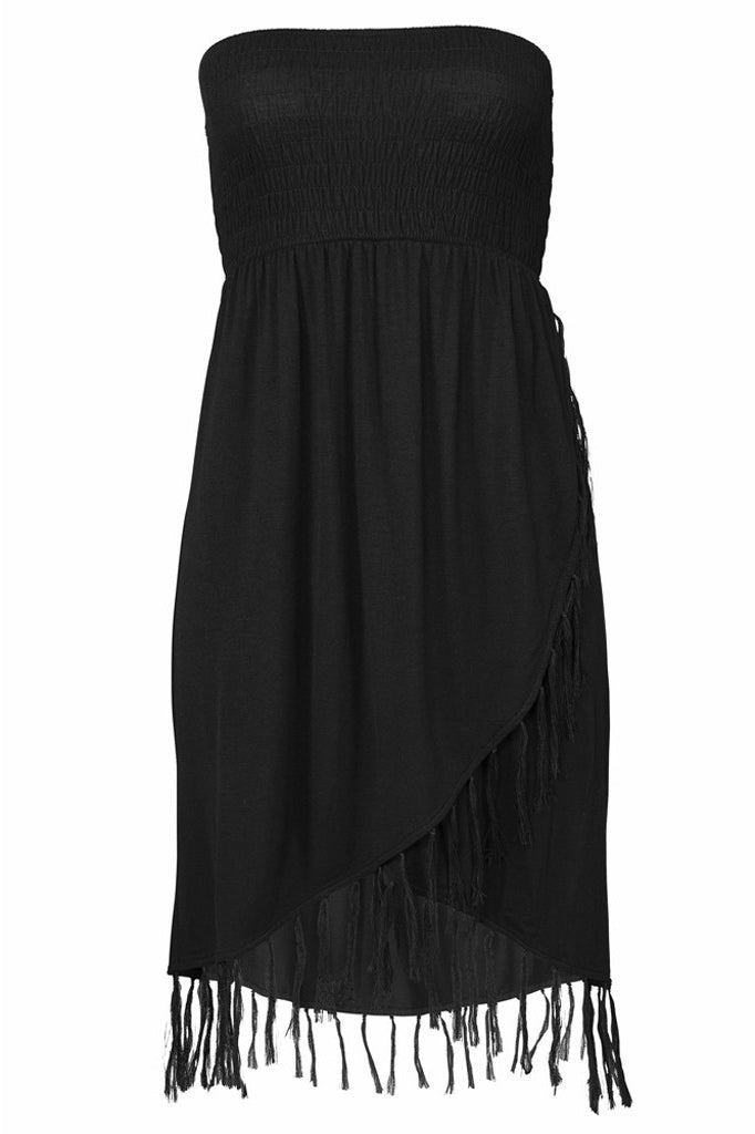 Sexy Mini Black Strapless Bandeau Dress