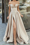 Sexy Off-the-Shoulder A-Line Prom Gown Evening Dress