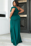 Sexy One Shoulder Plus Size Evening Gown Prom Dress