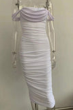 Sexy White Off Shoulder Bodycon Party Cocktail Dress