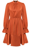 Short Mini Orange Long Sleeve A-Line Party Dresses