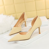Side Hollow High Heels Stiletto Pumps Pointed Toe High Heel Shoes