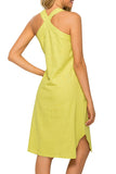 Yellow Sleeveless V-neck Casual Dress