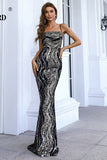 Sparkly Black Backless Evening Gown Prom Dress