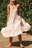 Stripe Sleeveless Ruffled Summer Dress - Mislish