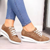 Comfort Suede Hollow Wedges Sneakers - Mislish