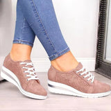 Comfort Suede Hollow Wedges Sneakers - Mislish