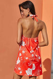 Summer Halter Shoulder-bare Printed Mini Dress - Mislish