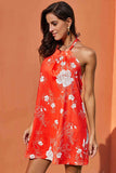 Summer Halter Shoulder-bare Printed Mini Dress - Mislish