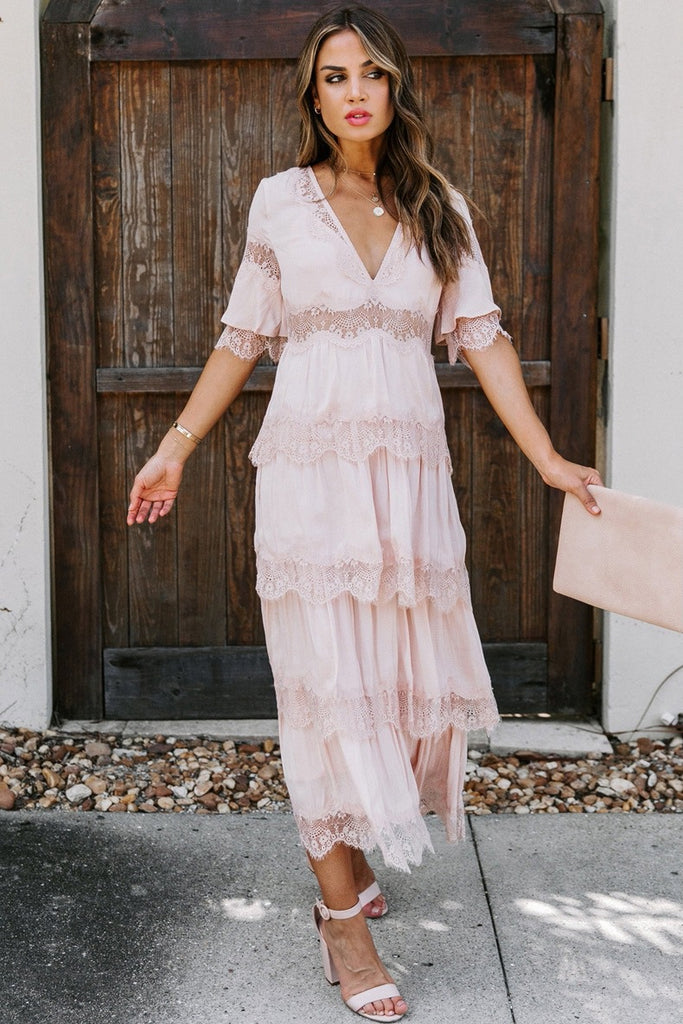Summer Sexy Casual Women High Waist V-Neck Holiday Beach Dress
