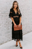 Summer Sexy Casual Women High Waist V-Neck Holiday Beach Dress