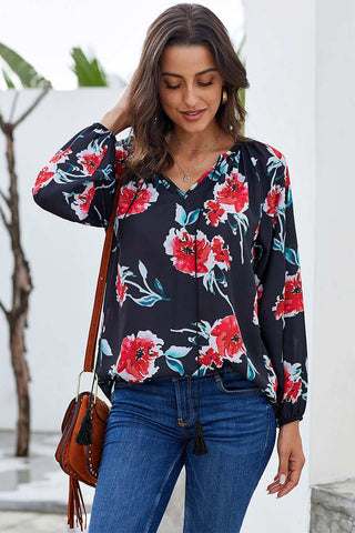 products/V-Neck-Drawstring-Printed-Blouse-_4.jpg