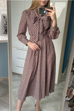 Vintage Bowknot Printed Chiffon Dress - Mislish
