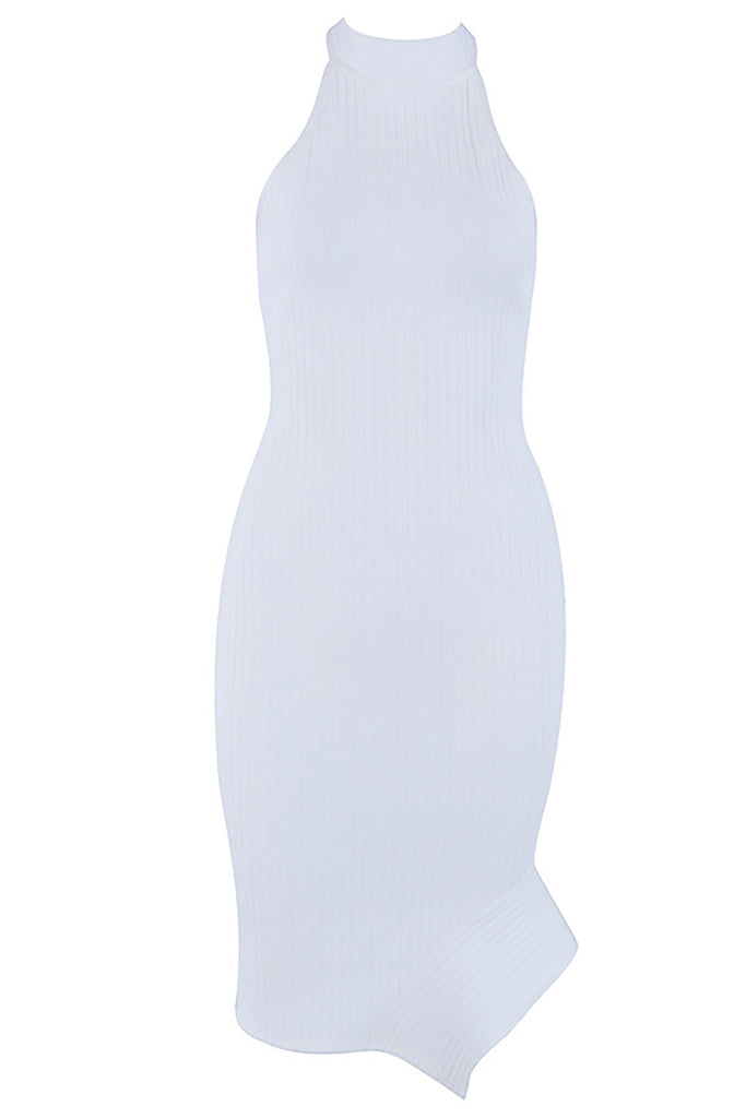 White Halter Open Back Short Bandage Dress Mislish White Halter Open Back Short Bandage Dress Mislish