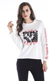 White Pullover Printed Sweatshirt - Mislish