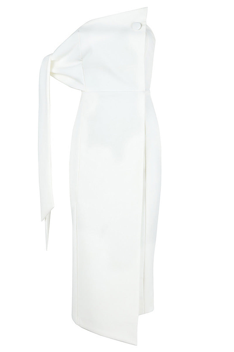 White Sexy Strapless Prom Dress – Mislish