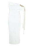 White Sexy Strapless White Prom Dress 