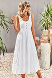 White A-Line Sleeveless Maxi Dress