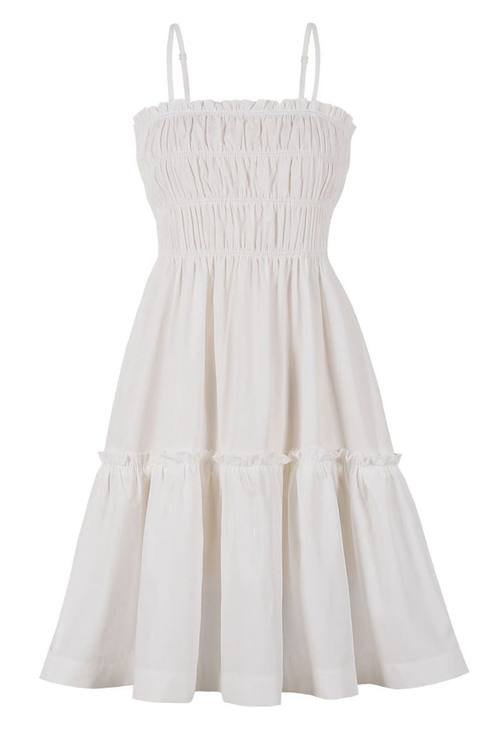White A-Line Spaghetti Straps Party Homecoming Dress