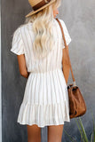 White Mini Short Sleeves Casual Dress