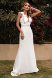 White Sleeveless Formal Evening Gown Prom Dress