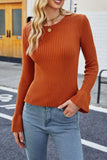 Women's Brown Skinny Knitted Sweater