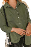 Women's Casual Denim Double Pocket Long Sleeve Shirt 