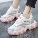 Multi-color Lace-up Chunky Sole Sneakers - Mislish