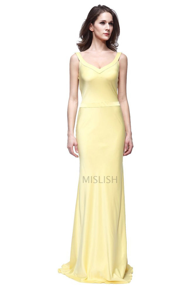 Yellow Column Long Evening Dress In Movie How to Lose a Guy in 10 Days