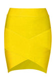 YellowMini Sexy Bandage Tight Skirt